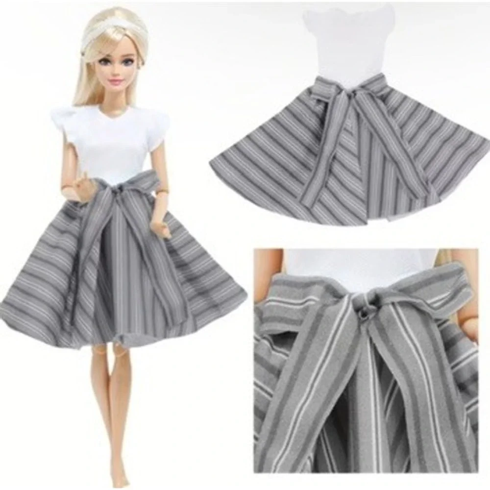 5pcs Retro Style Dress Outfit Clothing Accessories For 11.5 in Fashion Doll